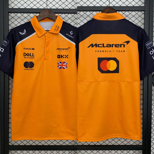 Official Mens McLaren Formula 1 Team Lando Norris Polo Shirt - Papaya/Phantom